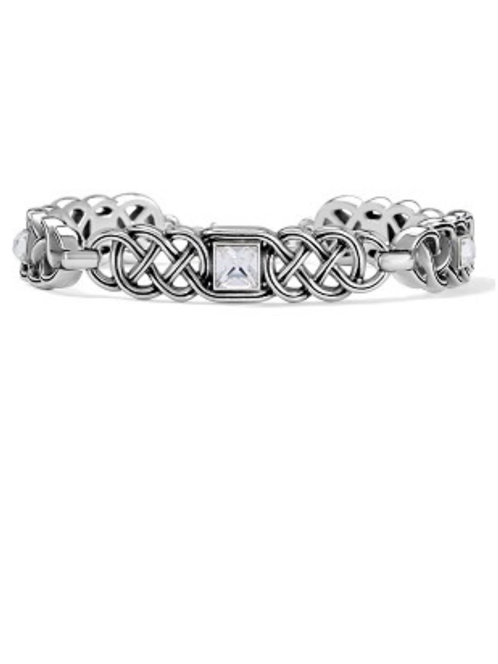 Sterling Silver Celtic Knot Bracelet with Square Crystal